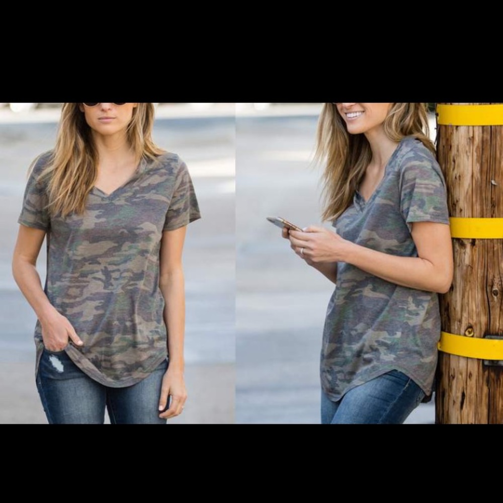 Round hem high low tee